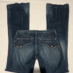 y2k rare Vigoss low blue flare jeans with unique pockets